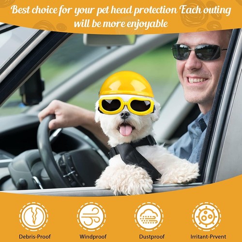 Pet Dog Helmet and Goggles Set Pet Motorcycle Helmet Dog Sunglasses Safety XS S - 第 24/25 張圖片