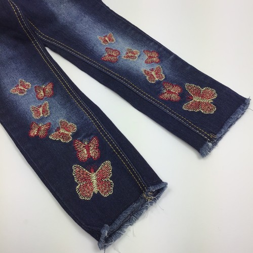 VIGOSS Austin / Butterfly Embroidered Raw Hem Stretch Denim Skinny Jeans Size 6 - Picture 11 of 11