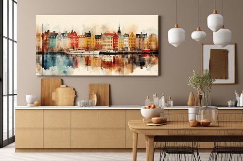 Copenhagen City Denmark Skyline Landmarks Houses Canvas Print Picture Wall Art - Picture 8 of 9