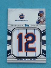 2022 Topps Baseball JNM-FL Francisco Lindor NY Mets Jersey Number Medallion