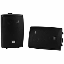 Dual 4 - inch 3-Way Indoor / Outdoor Speakers in Black - Pair