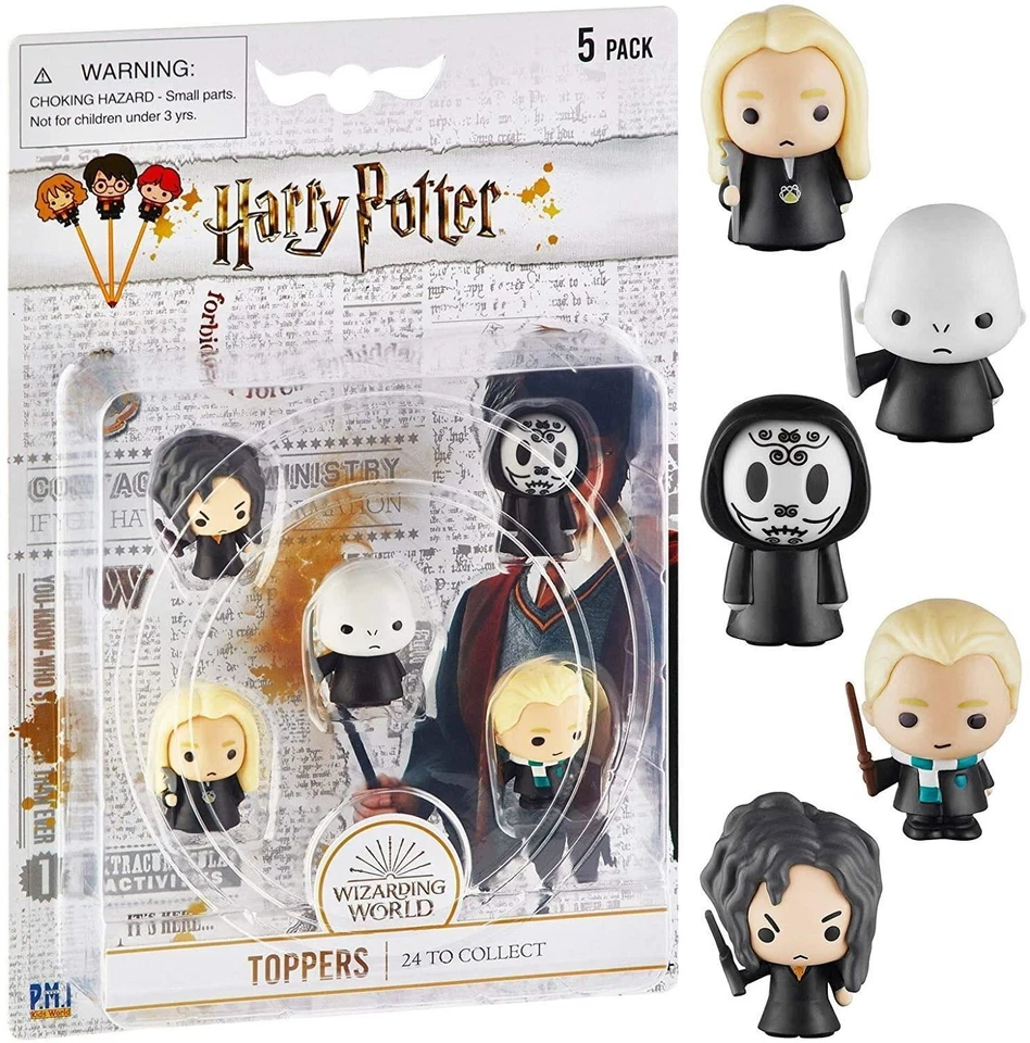 Toppers de lápis Harry Potter 5 peças Bellatrix Comensal da Morte Voldemort Lucius Draco - Imagem 2 de 4