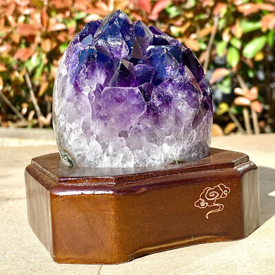 1.79LB Natural Uruguayan Amethyst Quartz Cave Geode Crystal Healing+base