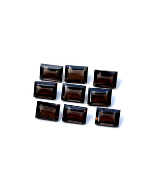 50 Pcs Natural Smoky Quartz 5x2.5mm Baguette Shape Faceted Cut Loose Gemstone