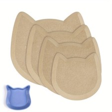 1set 4pcs Wood Pottery Tools Printing Blank Density Board Molding Tools Cat