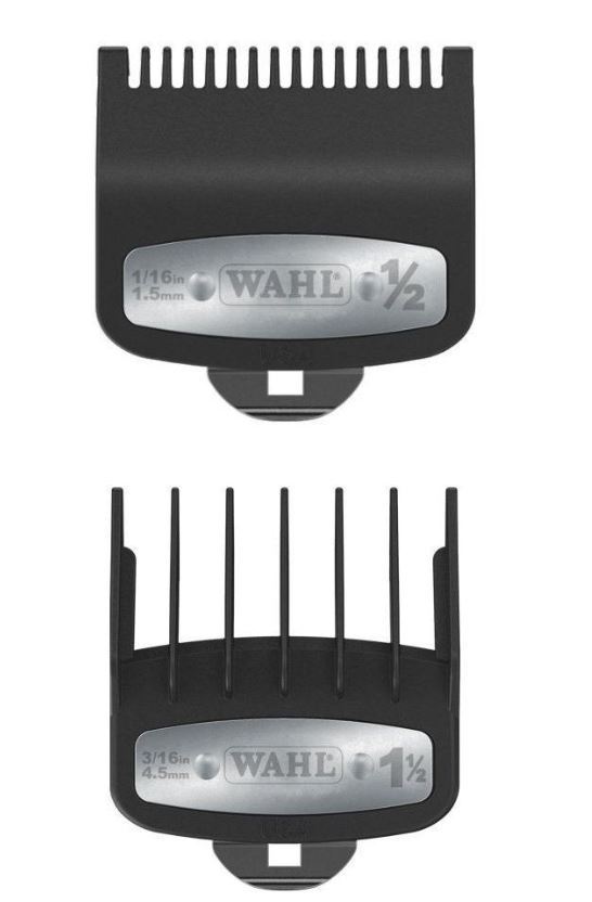 Wahl Premium Clipper Cutting Guides Guards Metal Clip Set - #1/2 & #1-1/2