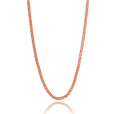 1.5mm Popcorn Chain Necklace in Rose Gold Plated Sterling Silver, 24 Inches