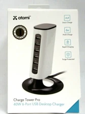 Atomi Charge Tower Pro 40W 6-Port USB Desktop Charger Brand