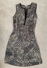Urban Outfitters COPE Button Front Sleeveless Dress Black Brown Cinched Waist S
