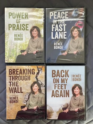 Lot of 4 Renee Bondi DVDs Power Praise-Break Thru Wall-On Feet-Peace Fast Lane