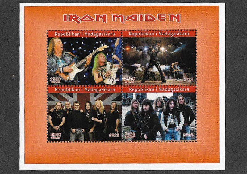 IRON MAIDEN STAMPS SPECIAL SHEET 2023HEAVY METAL MUSIC CTO/FU MADAGASIKARA eBay