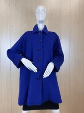 Valentino Miss V Wool Alpaca Blend Blue Coat Size 8