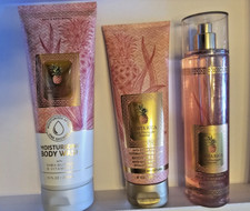 3 pc set Bath  Body Works PINK PINEAPPLE SUNRISE Body Cream Wash and Mist NEW