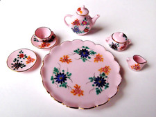 Vintage Miniature Porcelain Tea Set Pink Floral Aitosha Japan dollhouse