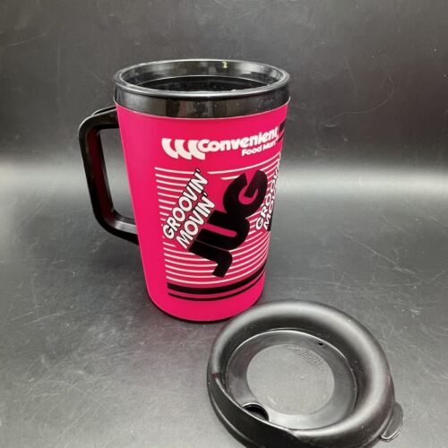 Convenient Food Mart Travel Mug Cup 32 Oz Aladdin CFM Movin Groovin Jug Hot Pink
