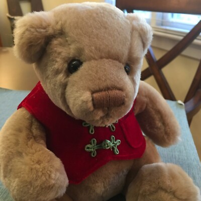 Vintage GUND-LINDT Teddy Bear Plush Red Valentine s Day 8''.