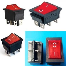 INTERRUTTORE bilanciere DEVIATORE bipolare TASTO LUMINOSO ROSSO 16A 220V