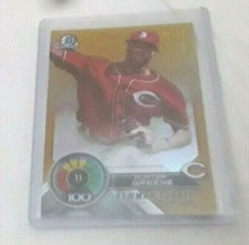 2018 Bowman Scouts Top 100 Gold Refractor #BTP-11 Hunter Greene RC 35/50 Reds
