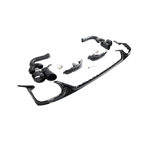 Fit For Audi Q8 SQ8 2019UP BLACK Rear Bumper Diffuser Lip W/Exhaust Trim Tips - Picture 2 of 8