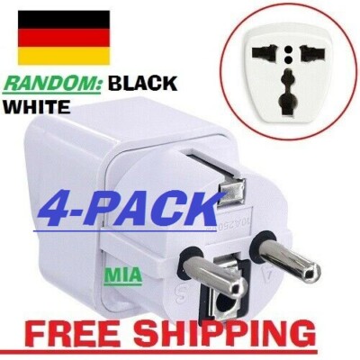 4-PK Germany Universal Travel Adapter Charger Converter Power Plug Socket Schuko