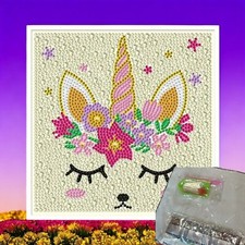Unicorn Diamond Painting Kit Kids Diamond Art Girl Small Canvas 9.4 Inches