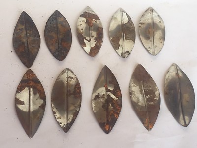 LOT OF 10 Steel Stamped 4'' LEAVES LAMP PART NEW-Vintage STOCK-STEAMPUNK ART 