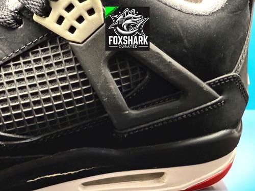 Size 13M 2012 Air Jordan 4 Retro Black Cement Bred 308497-089 Preowned - Picture 11 of 17