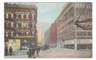 PITTSBURGH PA SIXTH AND LIBERTY AVE DUFF'S BUS. COLLEGE & E.E. HECK'S DRUG STORE
