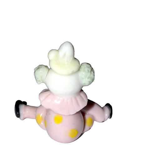 Miniature 1.5" Sitting Clown Figurine Vintage Hand Made In Thailand - Picture 3 of 6