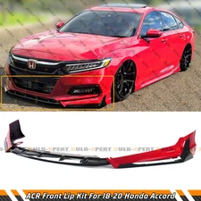 ACR Style San Marino Red Front Bumper Lip Splitter Kit For 18-2020 Honda Accord 