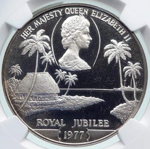 1977 SAMOA Chief Malietoa Tanumafili II Silver PIEDFORT Tala Coin NGC i86670