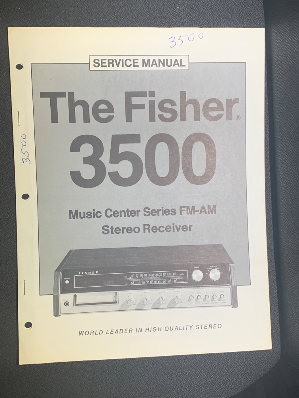 Fisher 3500 Service Manual for FM/AM Stereo Music Center Receiver-image
