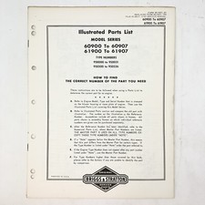 Vintage 1973 Briggs & Stratton 60900-60907 61900-61907 Illustrated Parts List