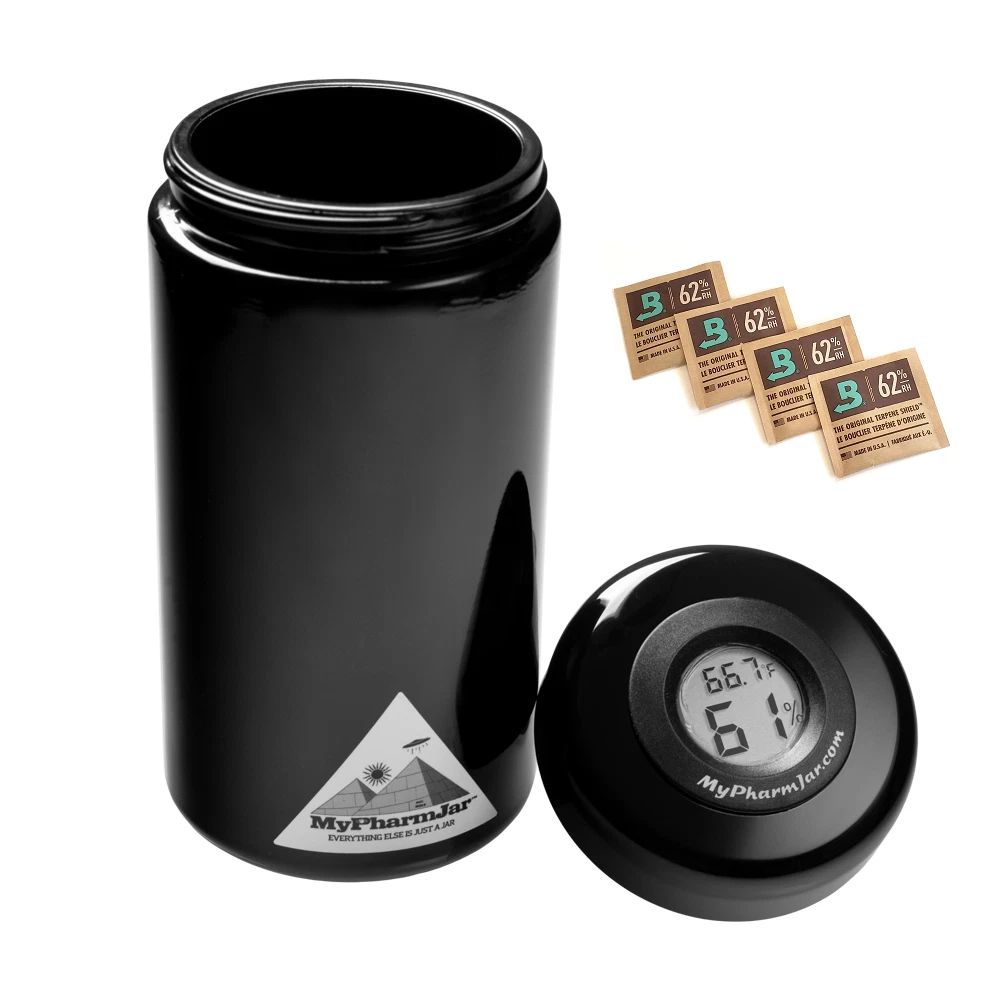 Mypharmjar 1 Liter/Boveda 62% Combo - Storage Jar Miron Glass w/sensor lid
Opens in a new window or