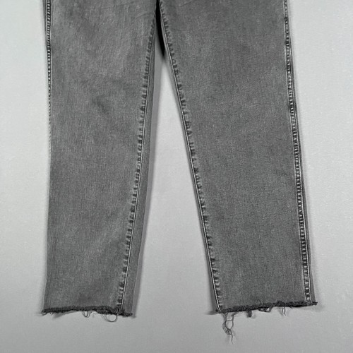 Madewell Jeans Women 32 Stovepipe High Rise Gray Charcoal Denim Stretch Frayed - Picture 4 of 15