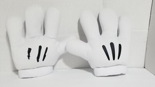 10  PAIR Mickey Mouse White Plush Costume Gloves Hands Preowned Look