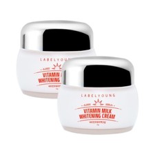  Label Young Vitamin Milk Whitening Cream 55gx2 / Tone-Up Moisturizing K-Beauty