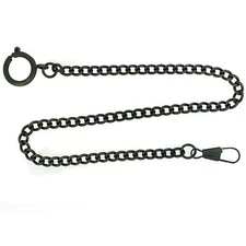 Pocket Watch Chain Fob Curb Design Gunmetal14" 