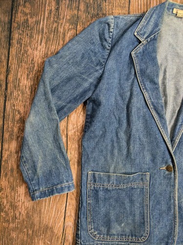 Vintage Bill Blass Denim Chore Coat Corduroy Collar Women Size 6 Button - Picture 5 of 14