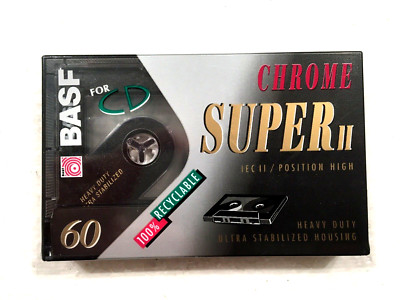 BASF Chrome Super II 60 audio cassette blank tape sealed  Germany Type II