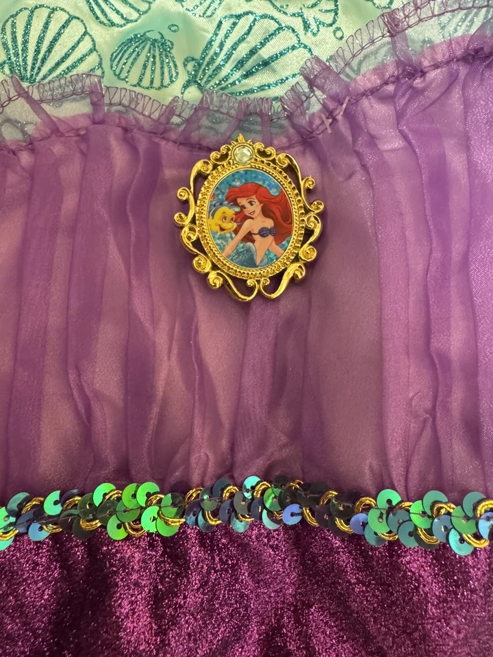 Niñas Disfraz de Sirena Talla 4-6X Vestido de Lentejuelas Sirenita Foto 4 de 4