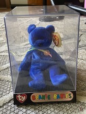 TY Beanie Babies 1998 Clubby Bear New With Display Case Rare Collectible