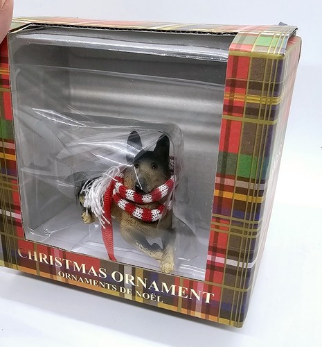 BRAND NEW Sandicast German Shepherd Dog Christmas Ornament w/ Red & White Scarf - Picture 2 of 4