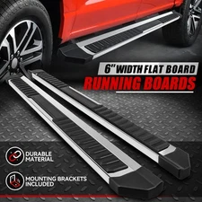 For 22-24 Ford F150 Super Crew Cab Chrome 6" Flat Side Step Bar Running Boards