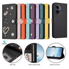 Custodia telefono portafoglio cuore For Honor X5C X8C X6B X8D Magic 8 7 6 Bling