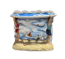 Beach Ride the Waves Surfer Toothbrush Holder Coastal Ocean Bathroom Decor