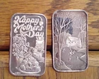 Lot of 2 1 oz. .999 Vintage Silver Bars (009)