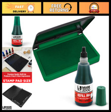 Premium Green Self-Inking Stamp Refill Ink Felt Pad - 2"x4" - High Quality