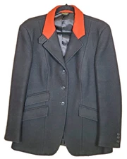 VTG Tailored Sportsman Equestrian Show Jacket Black Wool Blend USA Women's 16 R