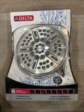 Delta Brushed Nickel Shower Head 8 Spray Settings SpotShield TouchClean 1.75 Gpm